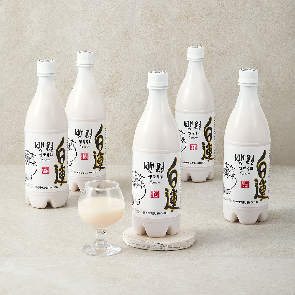 Baeknyeon Saeng Makgeolli Snow (5 Bottles)