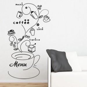 그래픽스티커 커피메뉴가있는 커피잔 (ch001)