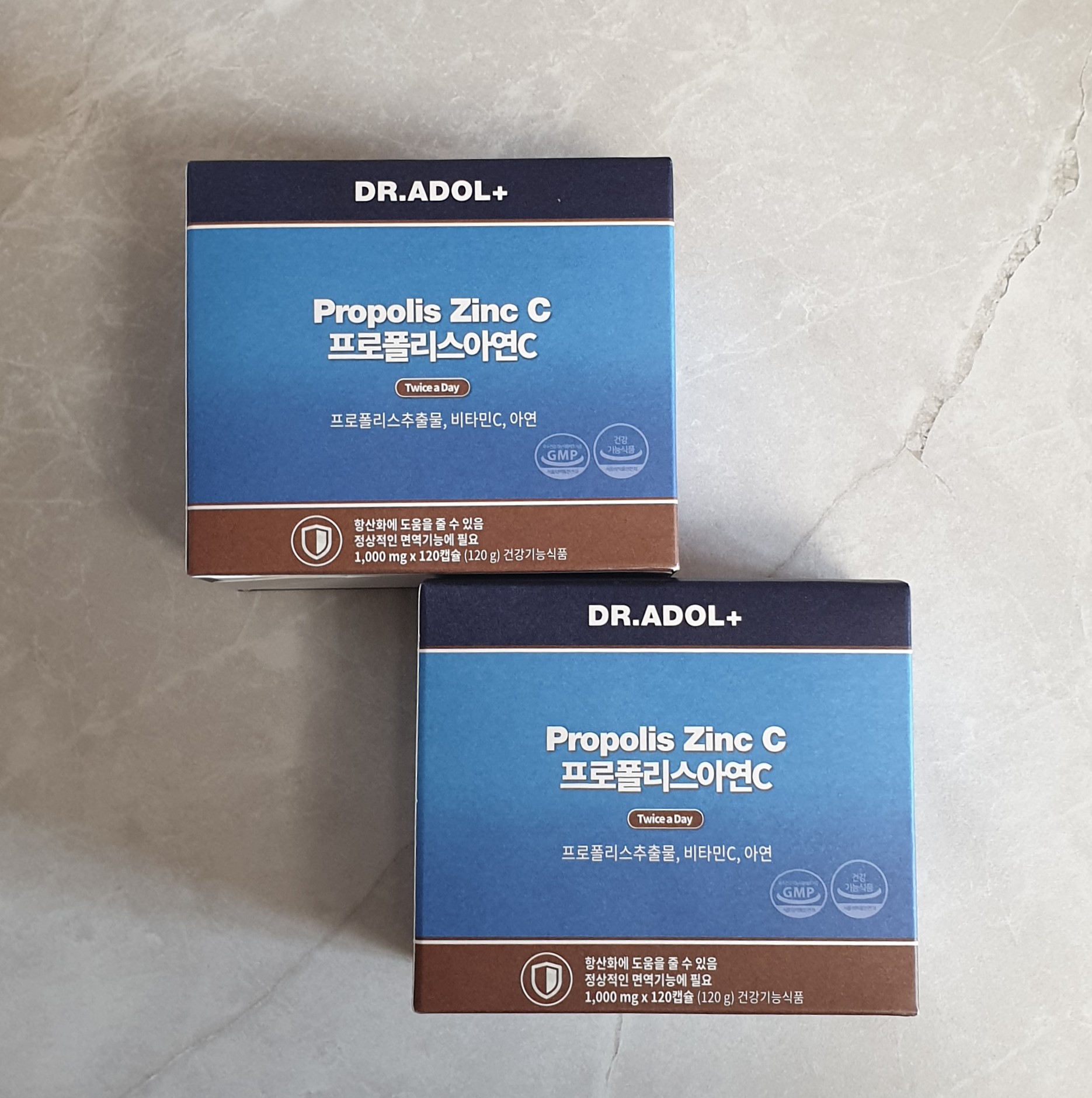 1+1 <b>닥터아돌</b> 프로폴리스 <b>아연</b>C 1000mg x 120캡슐