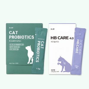 배출 헤어볼 집중 닥터바이 캣 프로바이오틱스 45g+헤어볼케어 240g