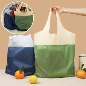 고급 접이식 투톤 시장가방 접이식 휴대용 장바구니 대용량 에코백 시장백 판촉물