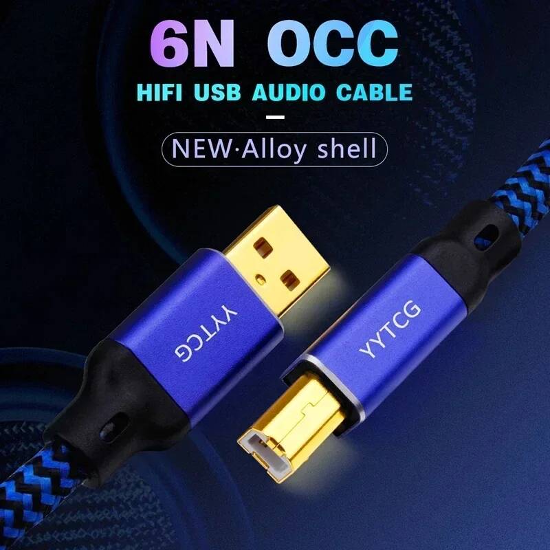 DAC 스피커 모니터용 Hifi USB 케이블 A 타입에서 B 타입 고품질 데이터 오디오 블루 0.5M 1M 1.5M 2M 3M 5M 미러링케이블 MHL 8088핀 4IN Blue