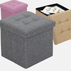 패브릭 스툴 수납의자 사각 화장대 큐브 보조 의자 멀티 수납