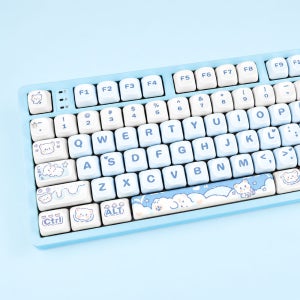 데이무브 MOA 귀여운 블루&화이트 캐릭터 PBT 키캡 블루 염료승화