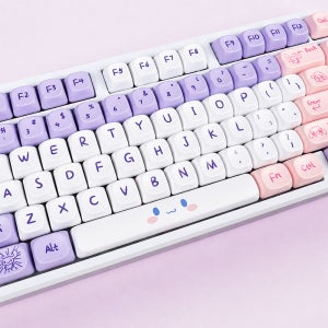 데이무브 퍼플&핑크 MOA 귀여운 캐릭터 PBT 키캡 염료승화
