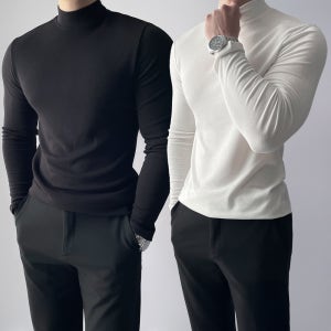 1+1 남자목티 남자반목티 기모목폴라 머슬핏긴팔