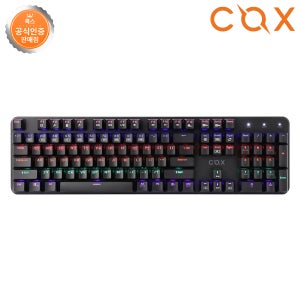 COX CK420 교체축 레인보우 LED 게이밍 기계식 키보드 블랙, 청축