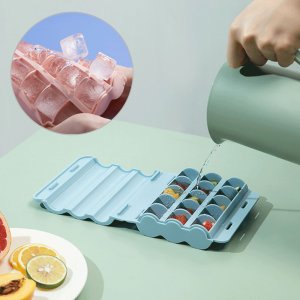 실리콘얼음틀 15구 2색 냉동큐브 하이볼 얼음트레이 뚜껑일체 아이스몰드