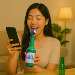 참이슬 블루투스 마이크 스피커 세트 미니 듀엣 휴대용 무선 노래방 마이크 소주병 유튜브