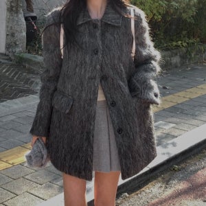 miel 미엘 이리나 코트 누빔 안감 하프 부클 카라 반 코트 올어바웃유 (2col)