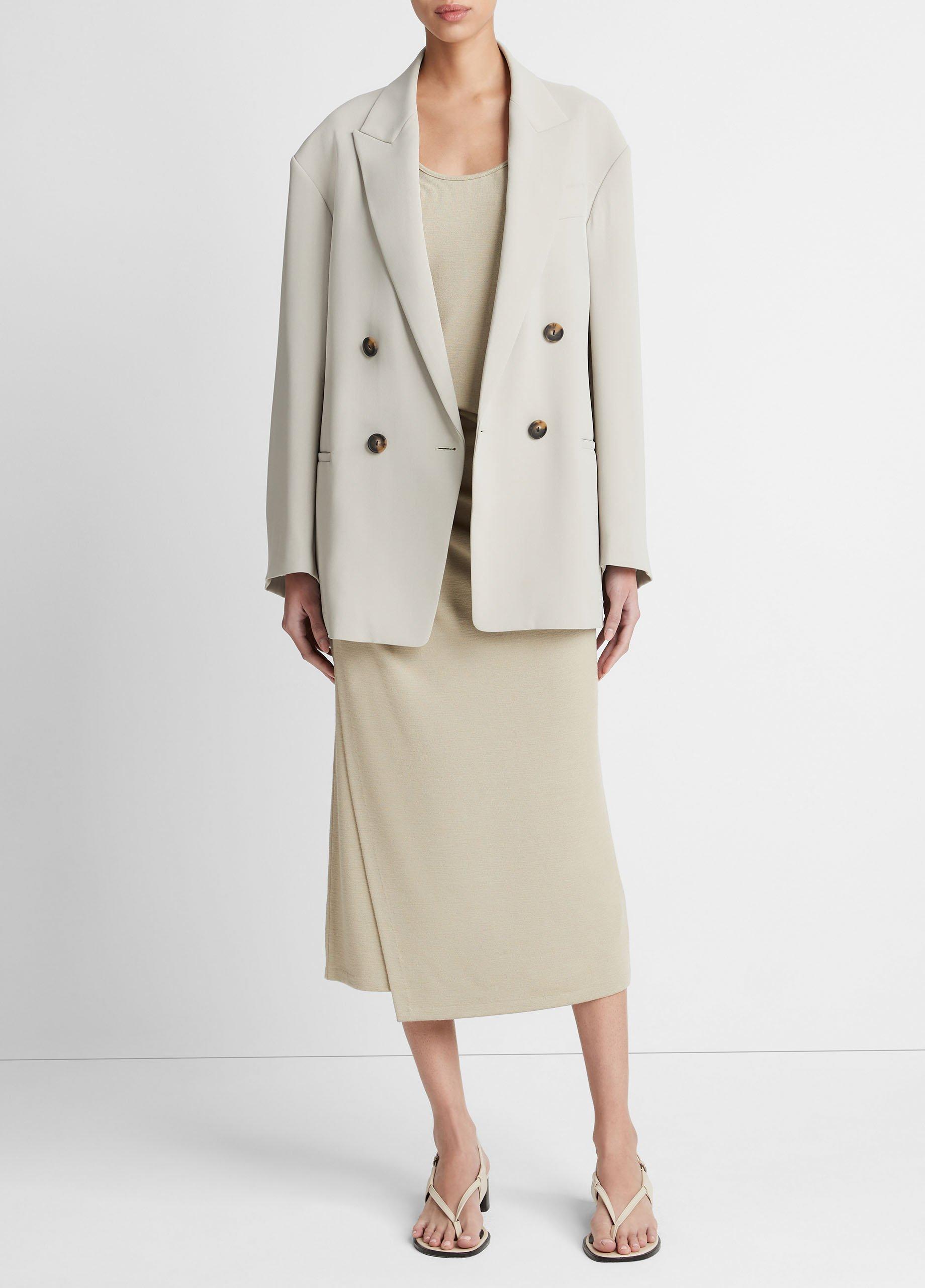 VINCE 빈스 크레이프 더블 브레스티드 블레이저 Crepe Double-Breasted