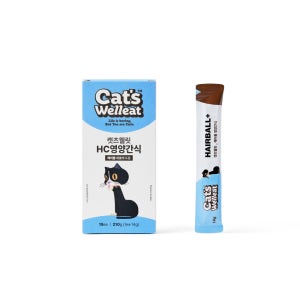 캣츠웰릿 고양이 스틱 헤어볼 배출 소화 HC영양간식 헤어볼케어
