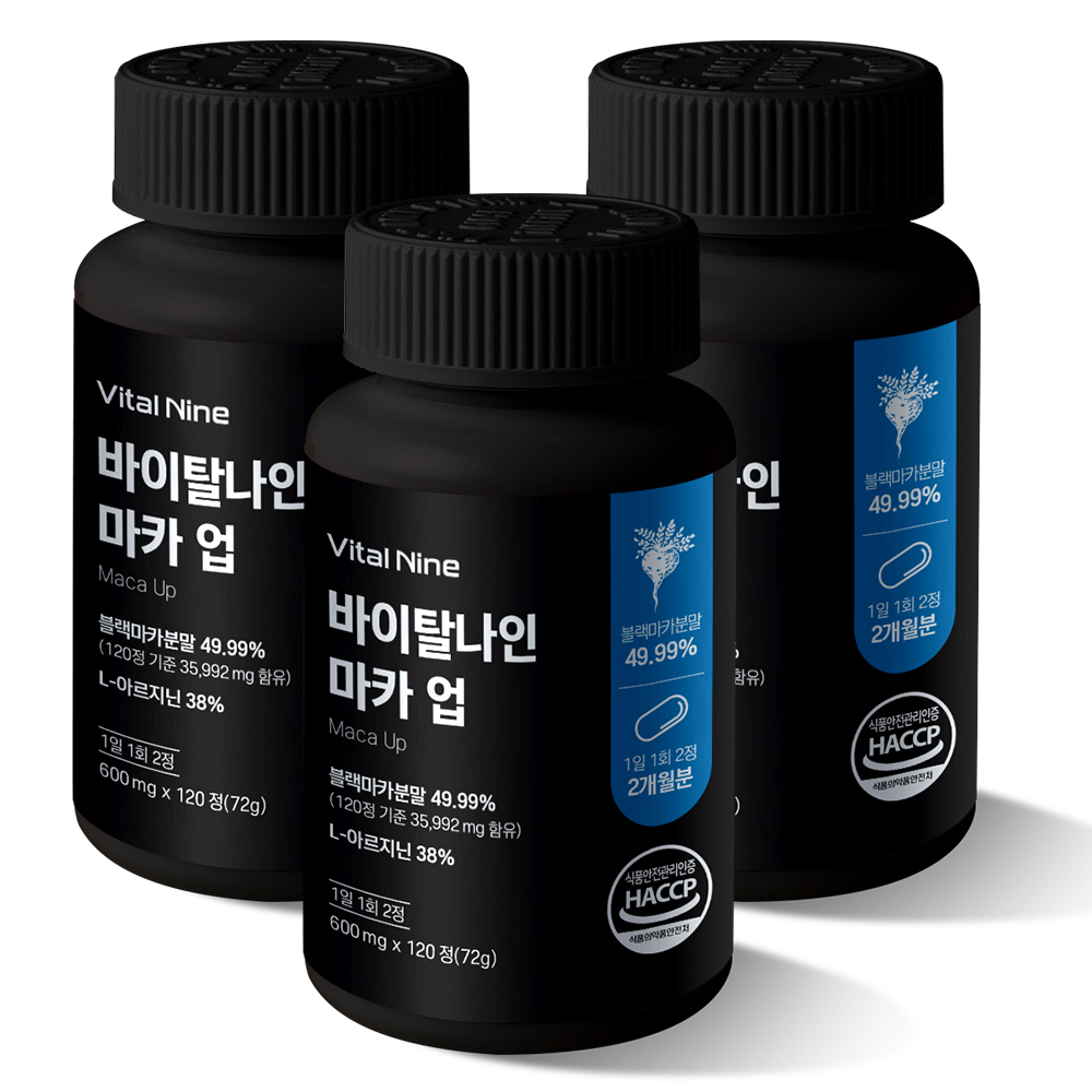 미라클<b>컴퍼니</b> 바이탈나인 마카 업 600mg x 120정, 3개