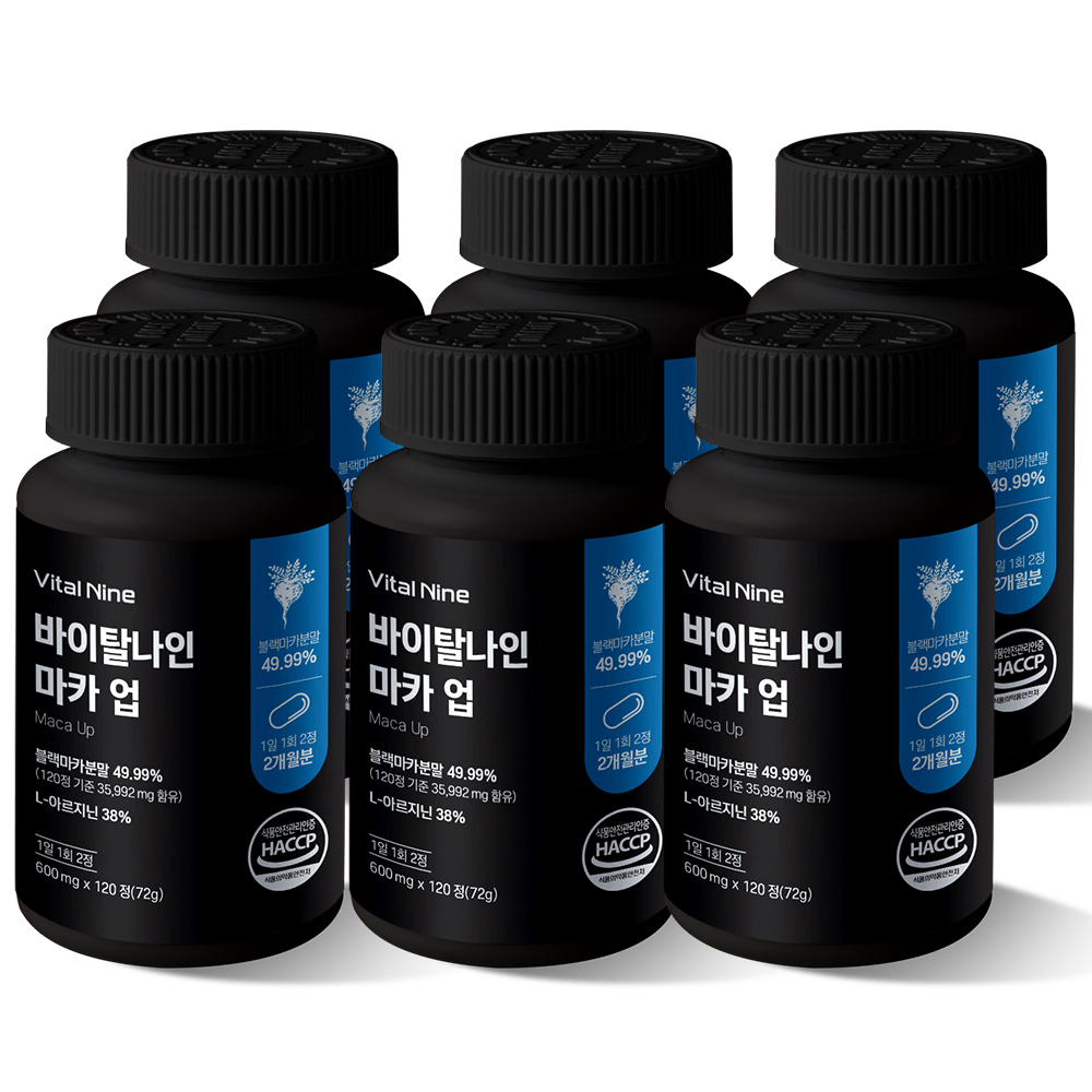 미라클<b>컴퍼니</b> 바이탈나인 마카 업 600mg x 120정, 6개
