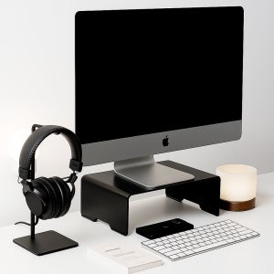 일렉싱크 높은 아이맥 모니터 받침대 스탠드 선반 370mm, 블랙