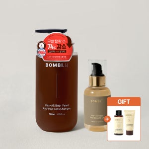 [모발케어 SET] 봄비유 한올 맥주효모 탈모 쿨링 샴푸&모로코 아르간 오일 에센스