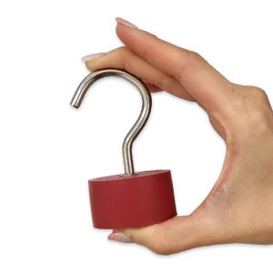 초강력 고무자석 고리형 흡착력 최대70KG 마그네틱 45mm 적색 고무커버 코팅 휴대용