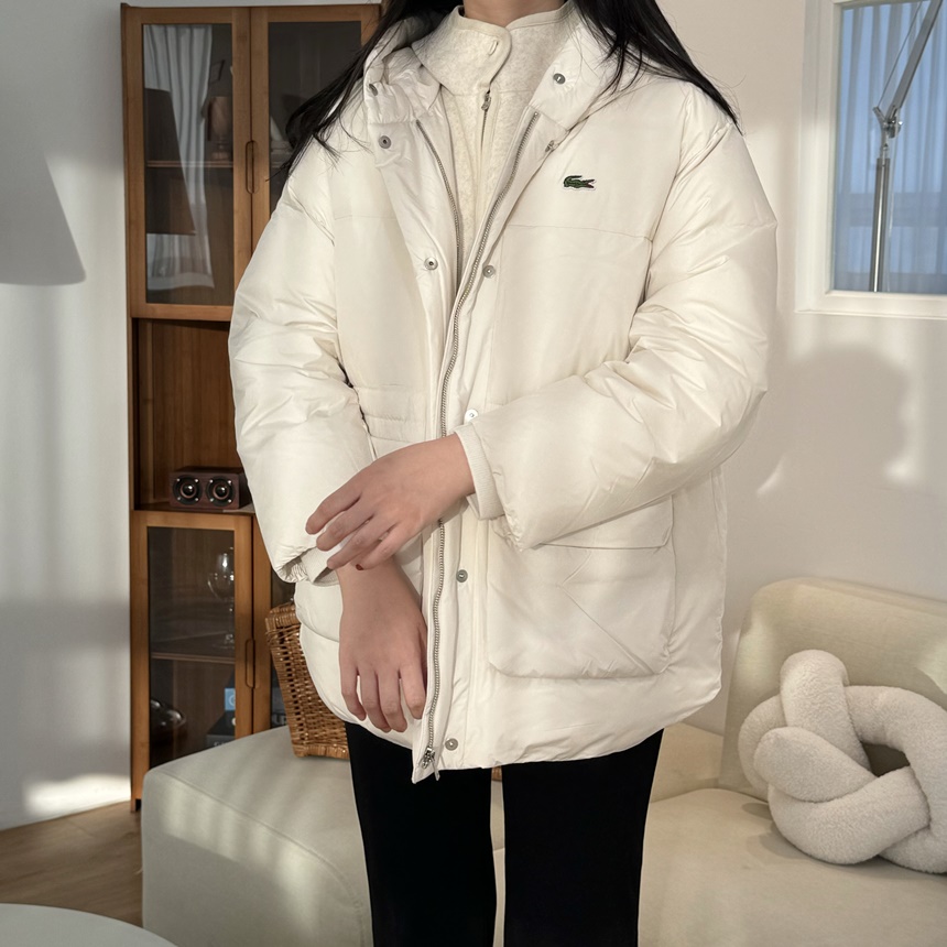 라코스테 여성 후드 구스다운 패딩 점퍼 여자 다운 겨울 후드 뉴 3IN1 패딩