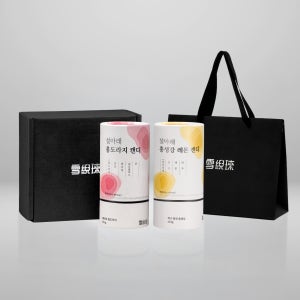 [쇼핑백 포함] 설아래 명품캔디 2종 선물세트 (홍도라지캔디+홍생강레몬캔디) 304g, 1개