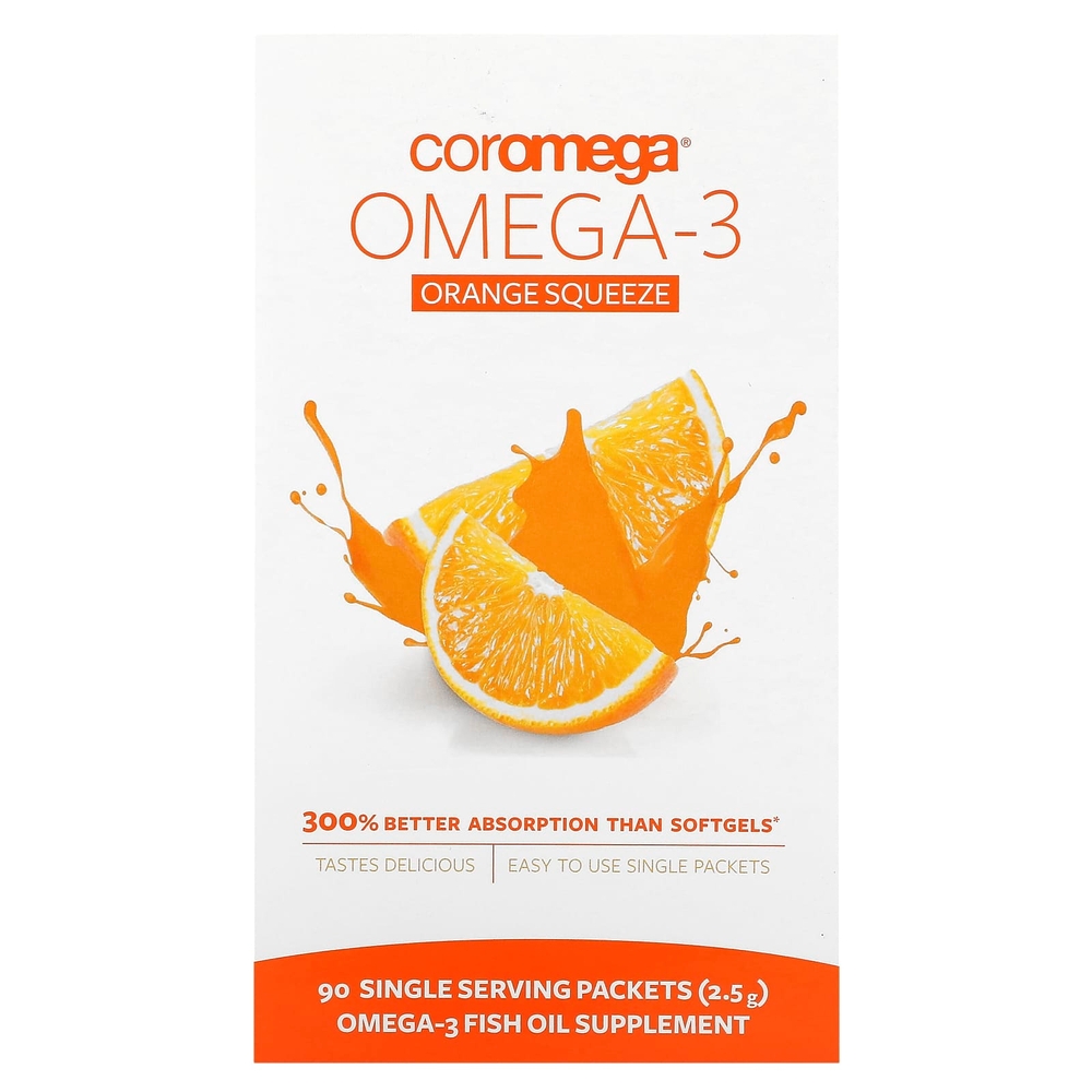 코로메가 <b>오메가3</b> 650mg 오렌지스퀴즈맛 <b>90</b>팩