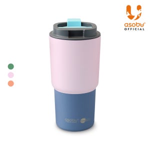 아소부 세라믹코팅 스텐 보온보냉 퓨라믹 텀블러 픽미업 파스텔 650ml, 파스텔핑크