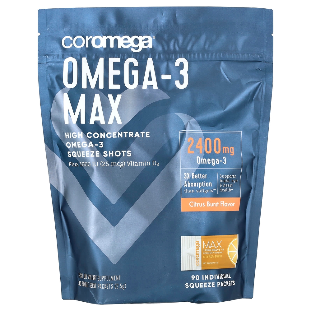 코로메가 <b>오메가3</b> 1200mg 시트러스버스트맛 <b>90</b>팩