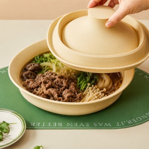 실리프랑 멀티쿠커 촉촉 전자레인지 찜기 스팀 냄비 버터베이지 +계량스푼