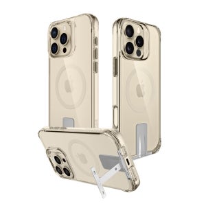 엘라딕 맥세이프 케이스 2배자력 씬스킨 히든 킥스탠드 투명실버, 아이폰14 프로 맥스