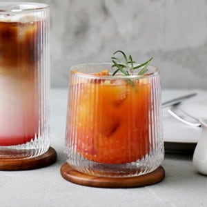 플럭서스 이중 내열 글라스 스트라이프 물결 유리컵