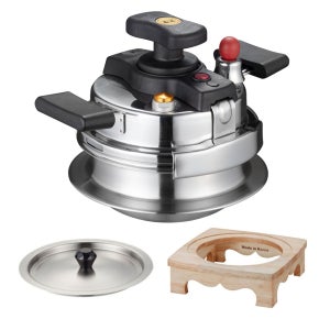 국내생산 스텐레스 초고압 통3중 압력밥솥 양수 1인용+나무받침+스텐뚜껑/누룽지 가마솥 압력솥 밥솥