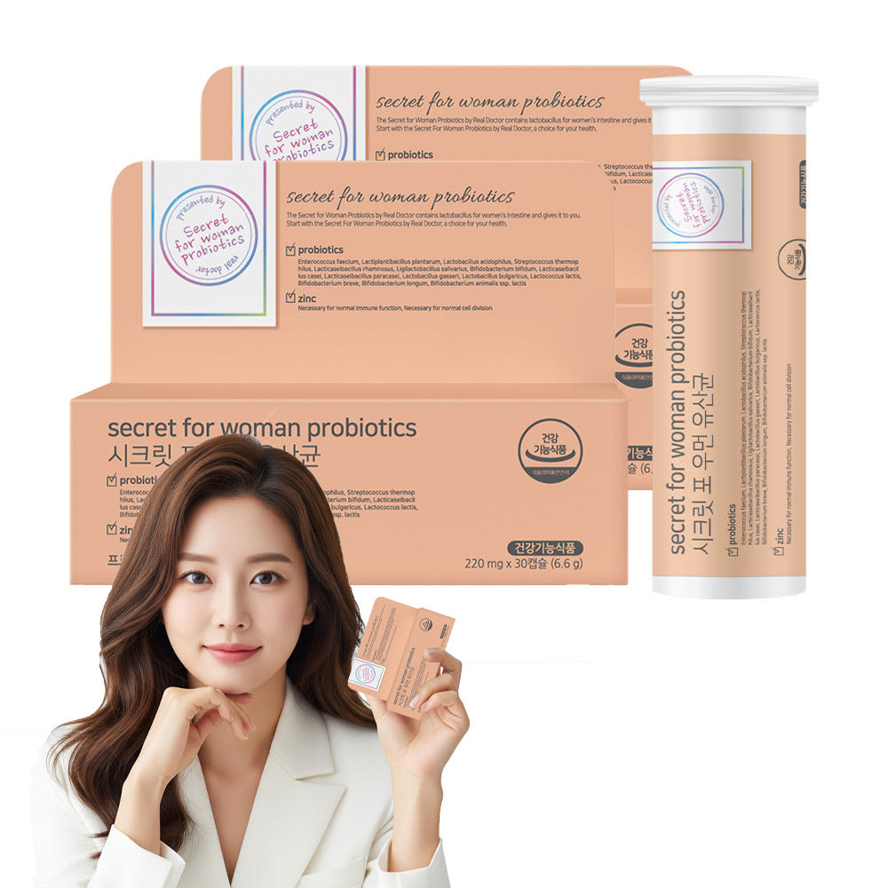 <b>리얼닥터</b> 시크릿 포 우먼 유산균 여성 질 건강 VL8 질유래 2개월
