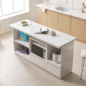 올라 E0 인조대리석 다이닝 와이드 홈바 아일랜드 식탁 테이블 수납장 1700 YDF225C