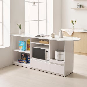 올라 E0 다이닝 와이드 홈바 아일랜드 식탁 테이블 수납장 반타원형 1900 YDF223C