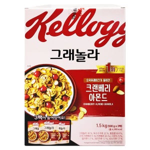 켈로그 크랜베리 아몬드 그래놀라 1.5kg(500g x 3개)