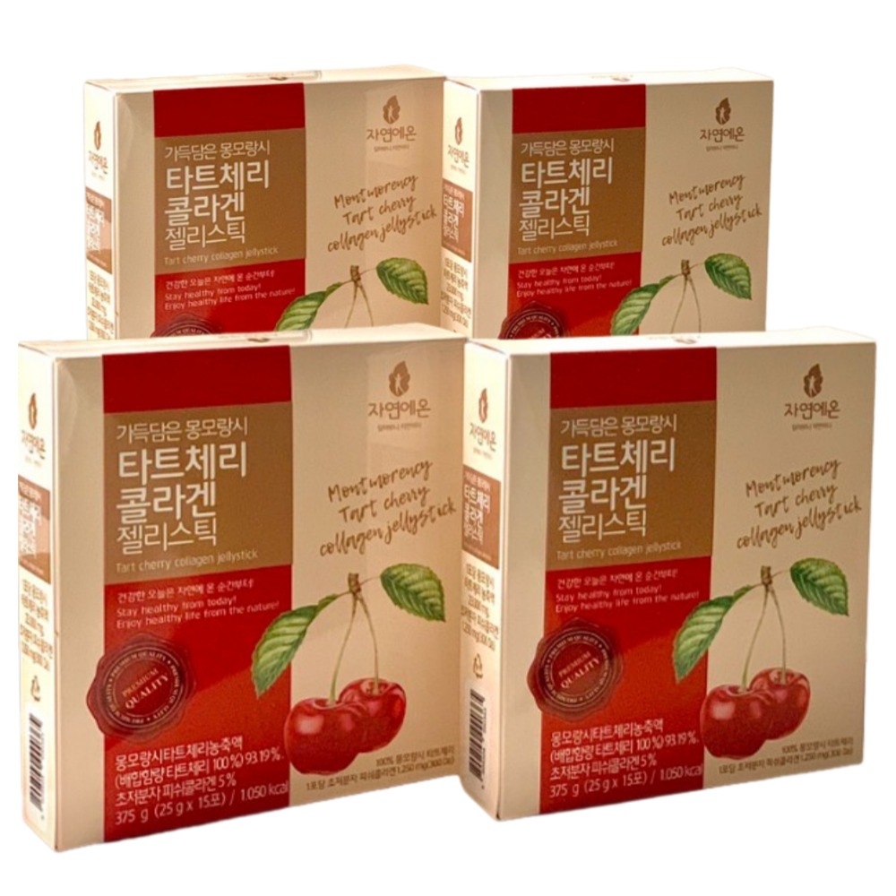 <b>자연에온 가득담은</b> 몽모랑시 <b>타트체리 콜라겐 젤리스틱</b> 4박스 60포 2개월분