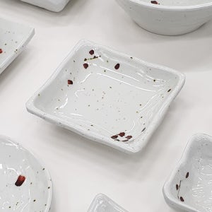 업소용 M살구 멜라민 한식 식당 식기 그릇 웰빙사각찬그릇