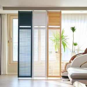 까사라움 갤러리 블라인드 원목 인테리어 가벽 이동식 칸막이 간살 파티션 3color