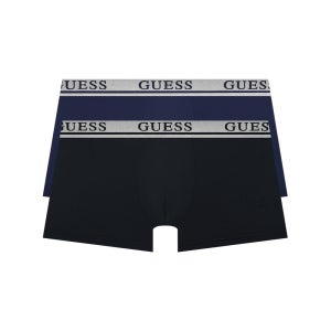 [게스언더웨어] 로고밴딩 로고플레이 메탈릭 밴드 남자 드로즈팩 남자 속옷 세트 2PACK (BK/NY)