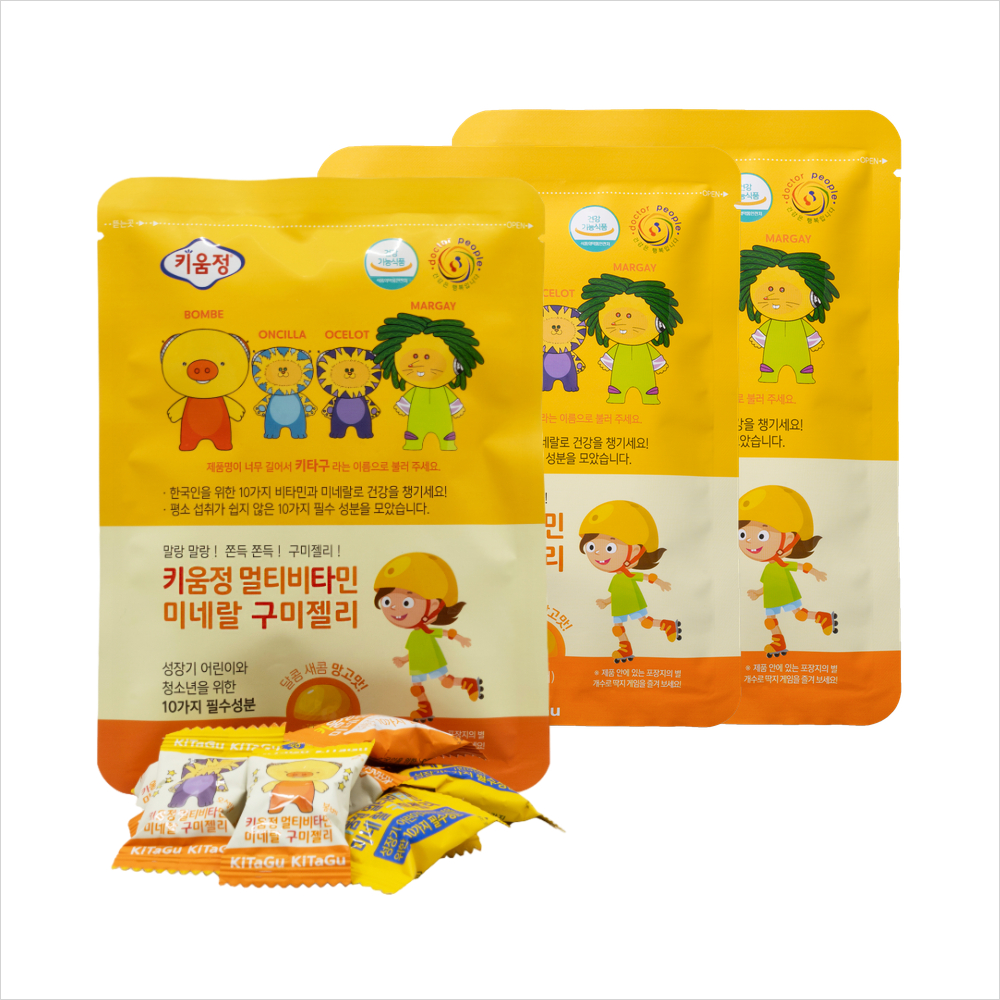 <b>닥터피플</b> 키움정 멀티<b>비타민</b> 미네랄 구미 젤리 10구미, 3개