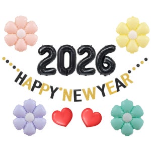 스마일파티 2026 새해 웰컴 신년 송년 해피뉴이어 가랜드 숫자풍선 세트