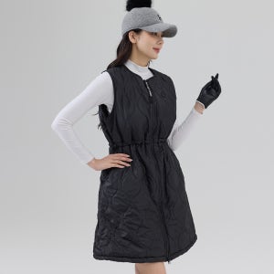 제이투제이 여성골프웨어 물방울퀼팅 아우터형 원피스