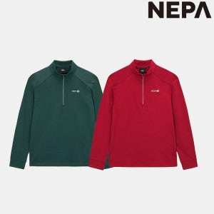 네파 스트레치 목크넥 반집업 티셔츠 배색 긴팔티