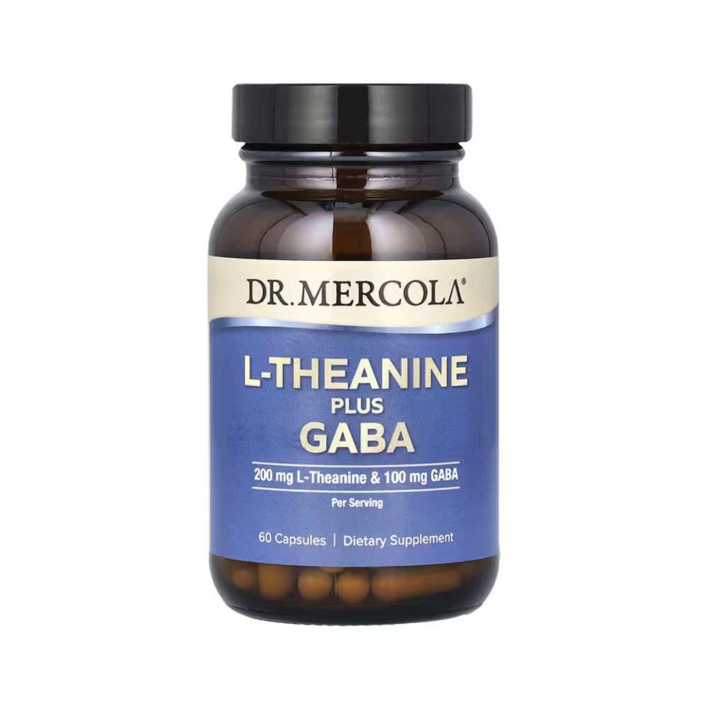 <b>Dr Mercola</b> <b>닥터 머콜라</b> L 테아닌 플러스 가바 GABA, 60 캡슐, 선테아닌