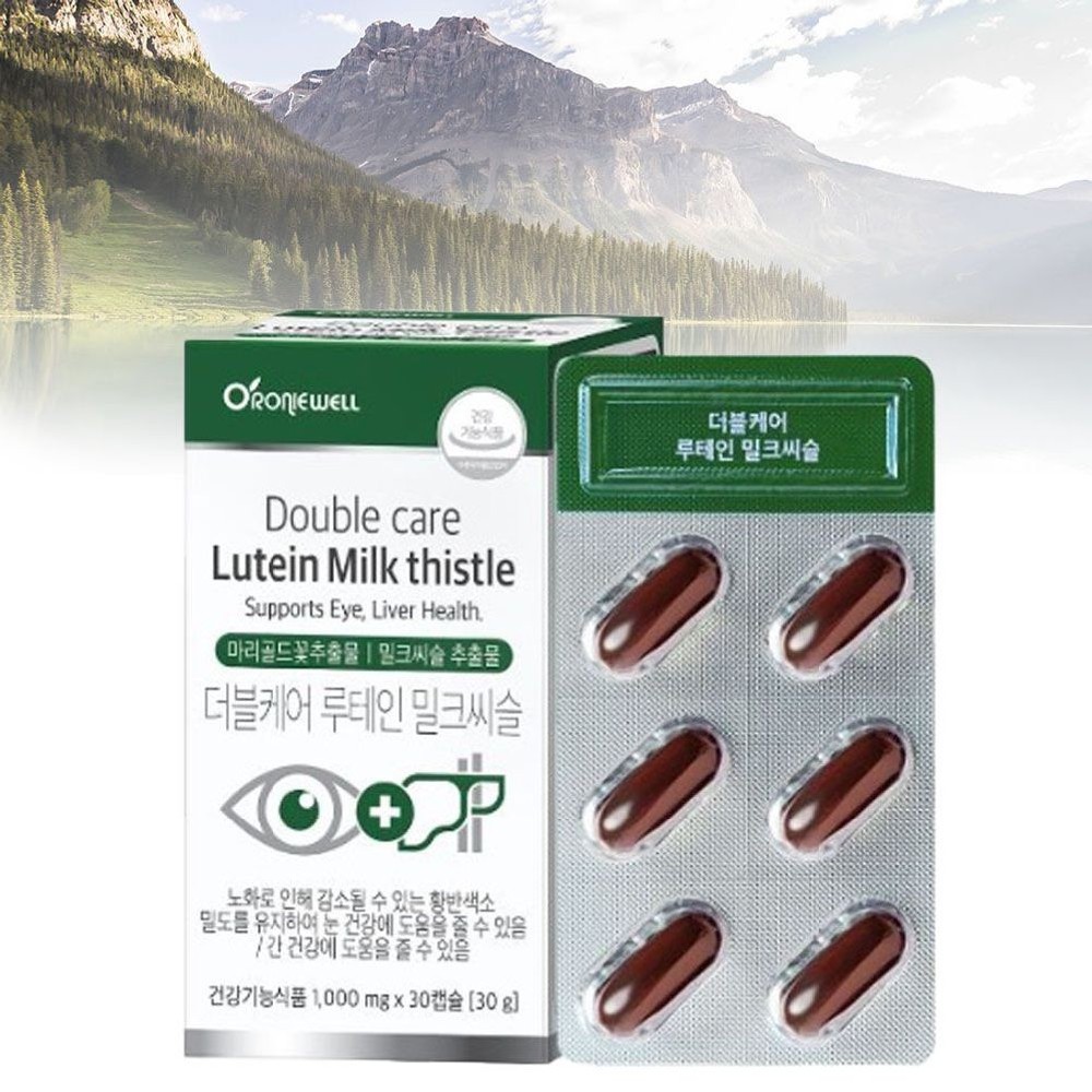 로니웰 더블케어 <b>루테인</b> <b>밀크씨슬</b> (1000mg 30캡슐) 눈건강 간건강 영양제