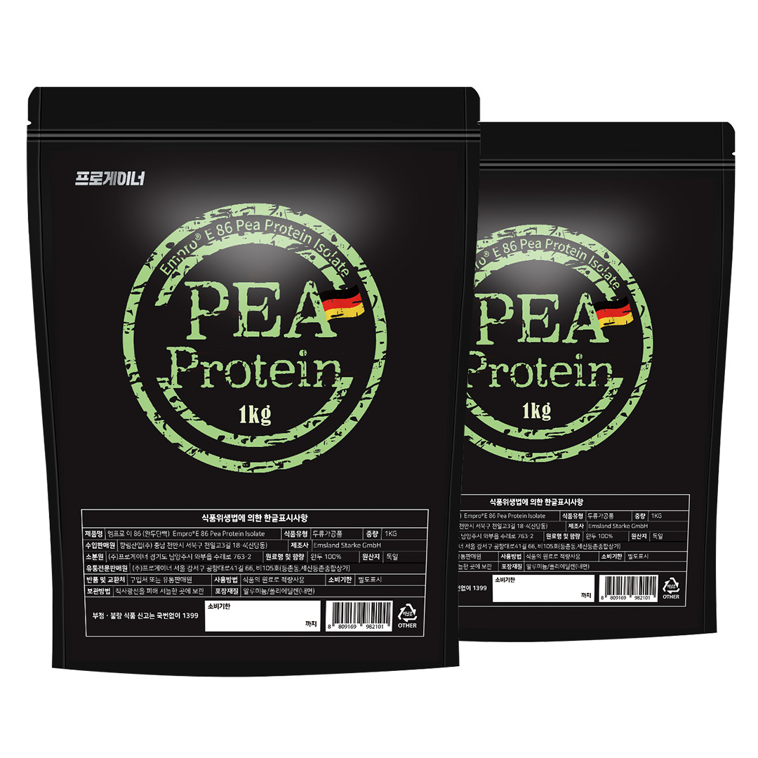 <b>프로게이너</b> 식물성 완두콩<b>단백질</b> 100% NON-GMO 비건 <b>프로틴</b>쉐이크 무맛, 2kg, 1개