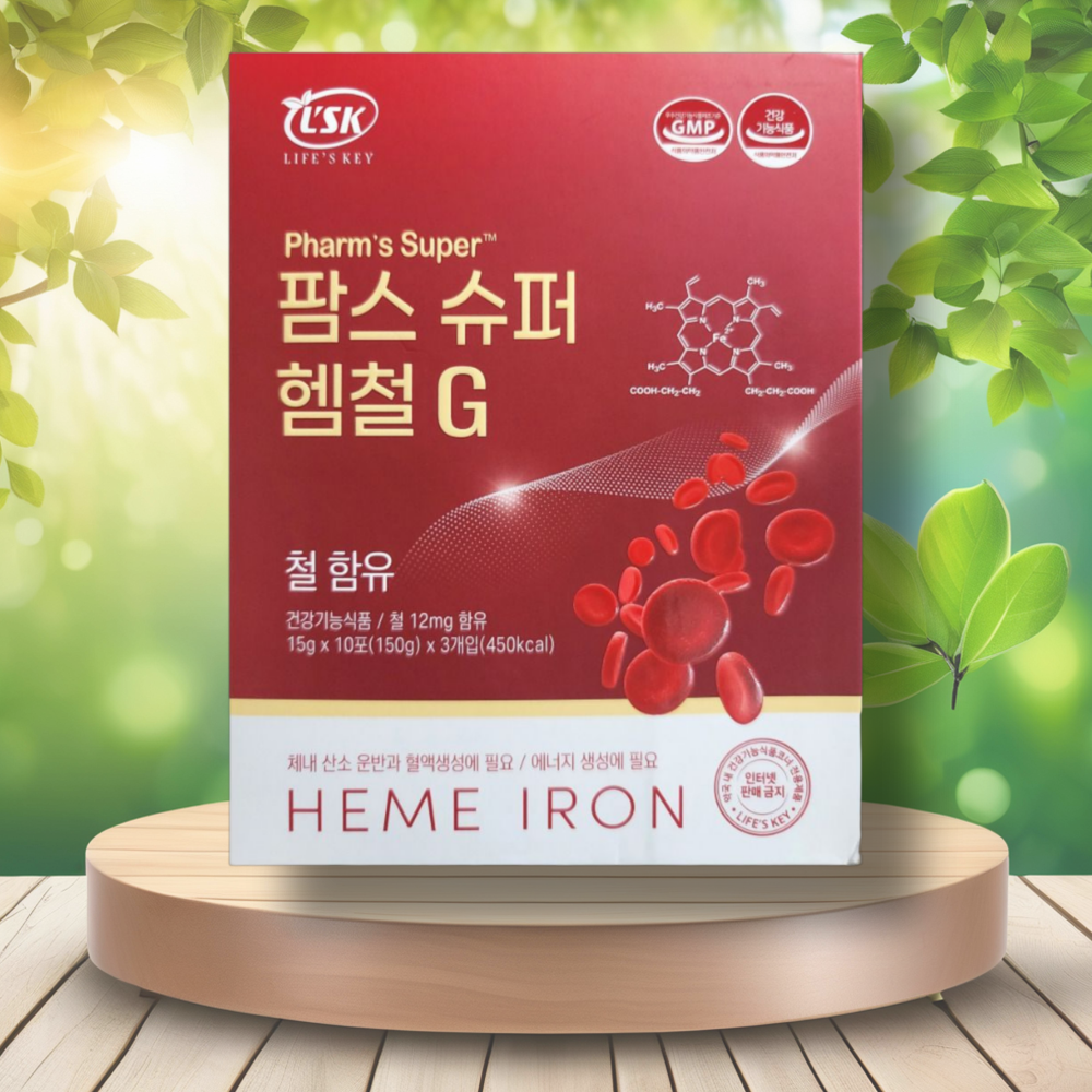 [약국전용] <b>팜스 슈퍼 헴철</b> G 30포 1개월분 공복섭취 흡수잘되는 액상 철분