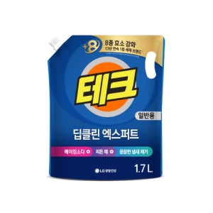 LG생활건강 테크 딥클린 엑스퍼트 액체세제 일반용 리필 1.7L 일반용 가정용