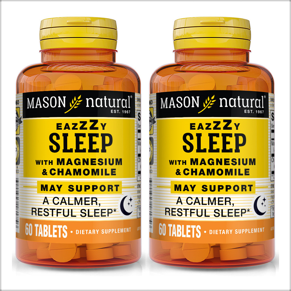 Mason Natural 메이슨 내추럴 <b>마그네슘</b> 카모마일 아피제닌 수면보조제 120 타블렛
