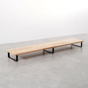 원목 듀얼 모니터 받침대 폭 240mm 높이10cm 1000mm, 고무나무상판(블랙받침)