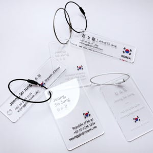 [1+1행사중] 주문제작 캐리어네임텍 아크릴 여행가방 이름표 야구 등산 골프백 네임택 제작